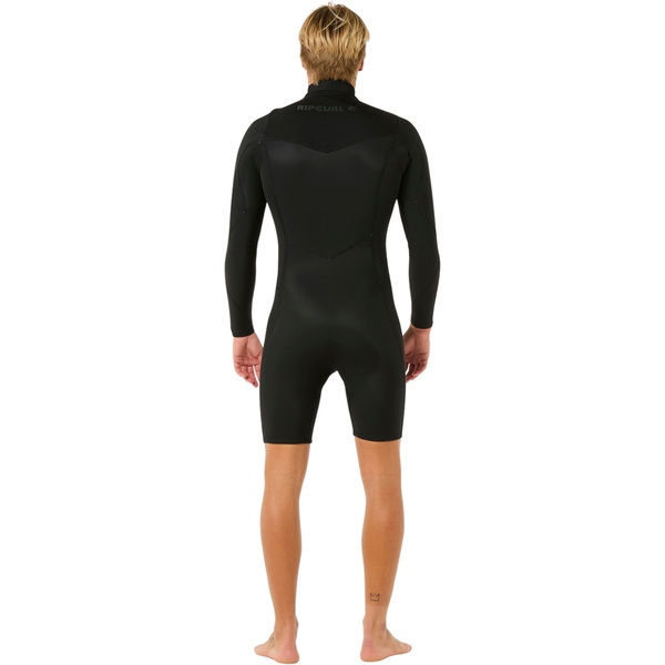 2026 Rip Curl Männer Dawn Patrol 2mm Brustreißverschluss Langärmel Frühlingsanzug Neoprenanzug 11QMSP - Black